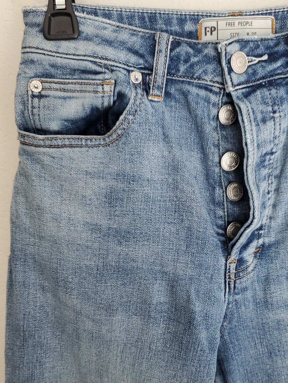 Free People Wales Wide-Leg Button Fly Ankle Jeans Size 25 Cotton - Picture 7 of 13